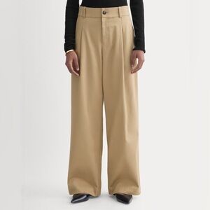 Everlane Wide Leg Trouser in Buttersmooth - Ash Brown, 2L